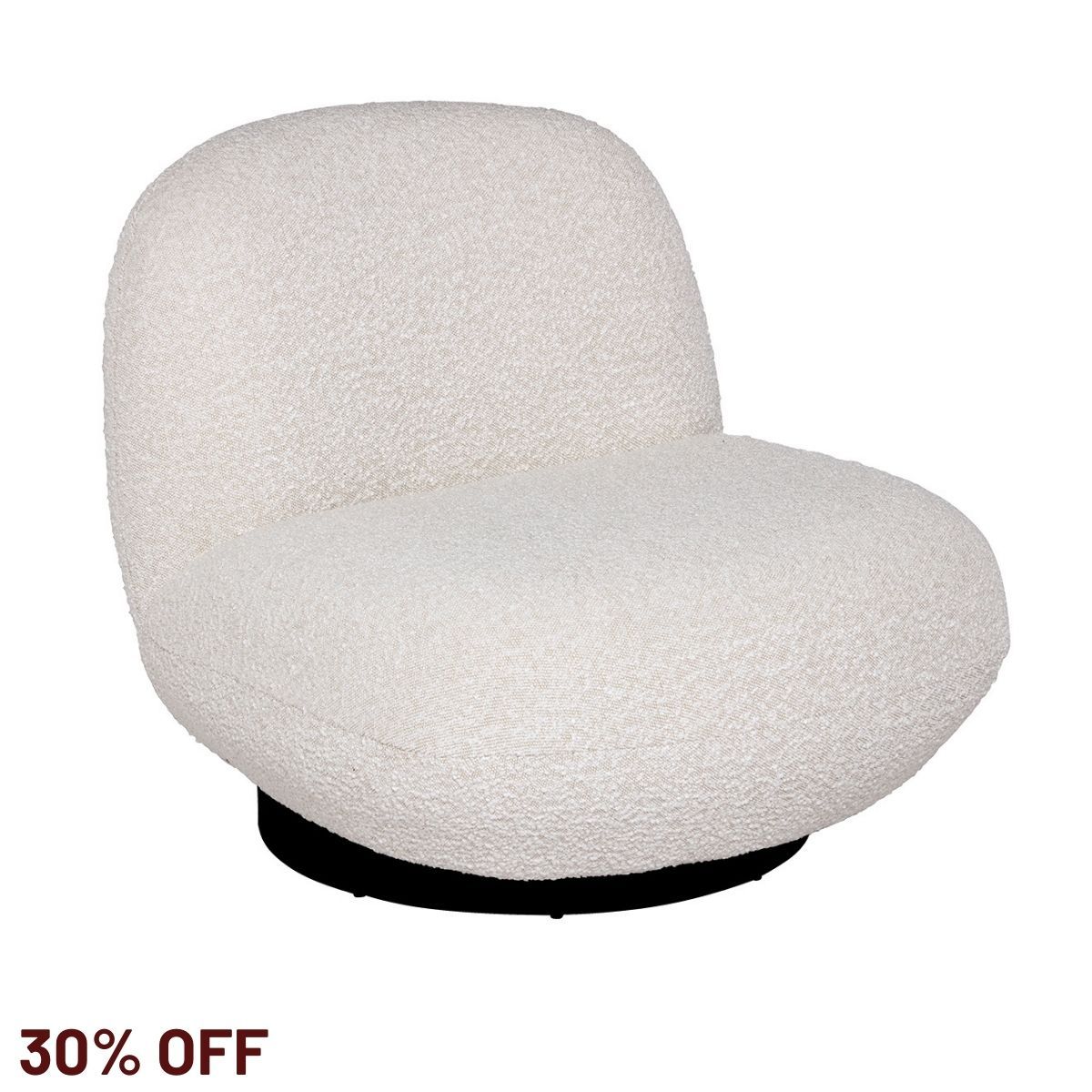Felicity Swivel Occasional Chair - Ivory Boucle