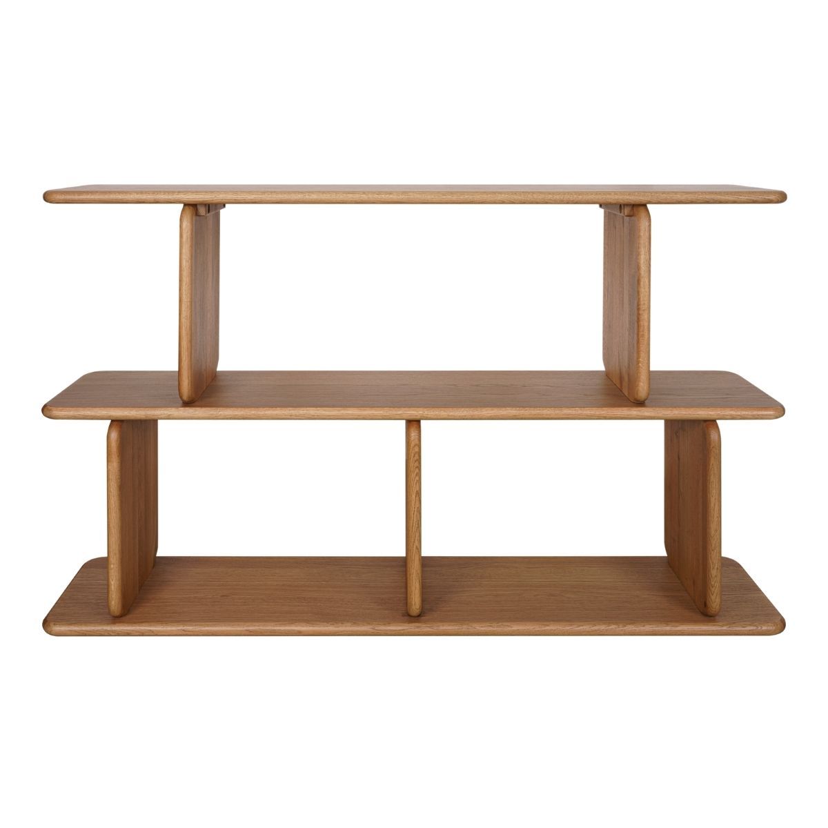 Tudor Oak Shelving Unit - 2 Tier Natural