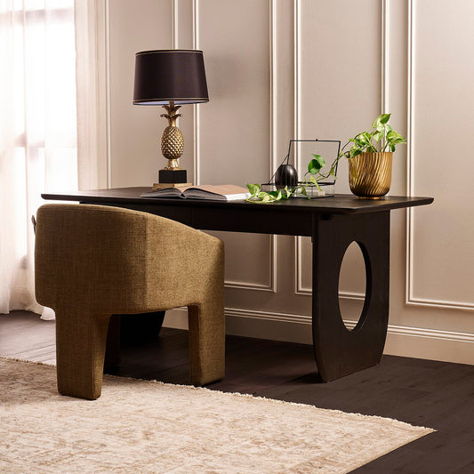 Harrington 170cm Oak Desk - Black
