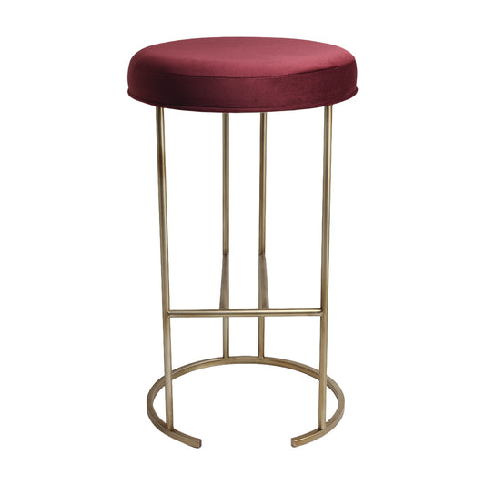 Blackley Gold Iron Kitchen Stool - Mulberry Velvet - OUTLET NSW