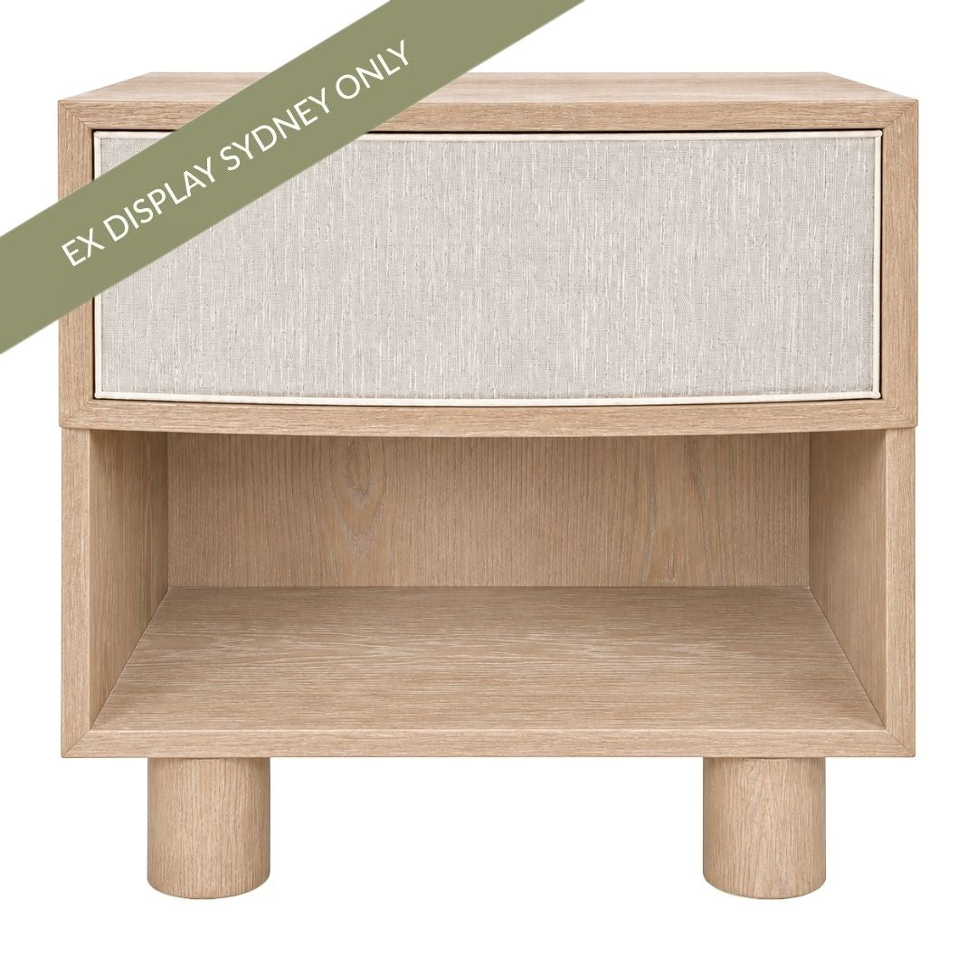 Bessie 55x56cm 1 Drawer Bedside Table - Oak - OUTLET NSW