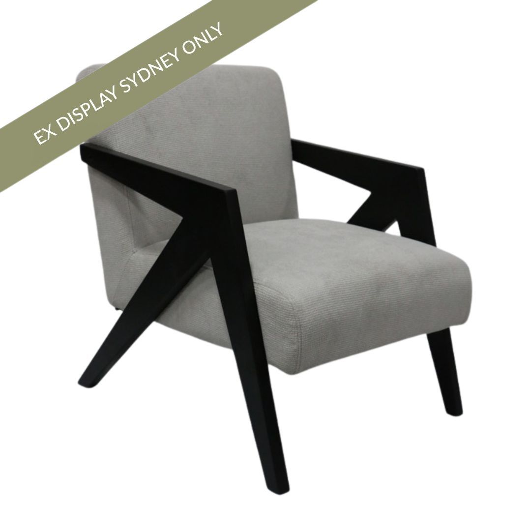 Rovello Arm Chair - Grey Chenille - OUTLET NSW