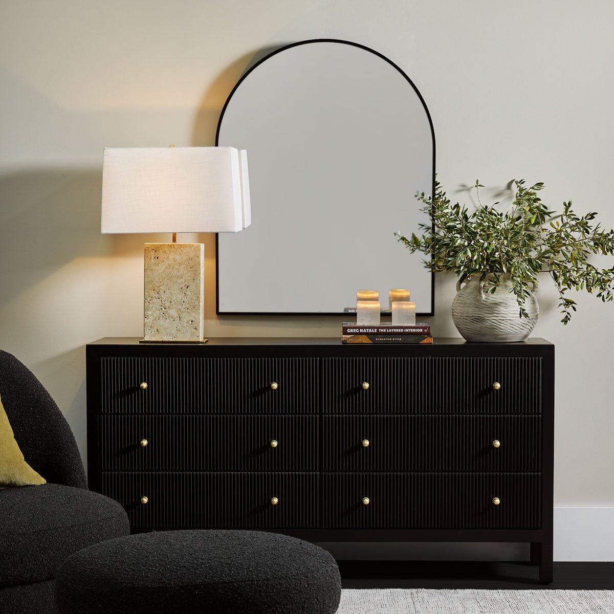 Ariana 160cm 6 Drawer Chest - Black