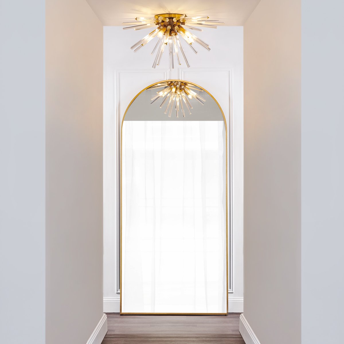 Archibald 100x219cm Floor Mirror - Gold Leaf