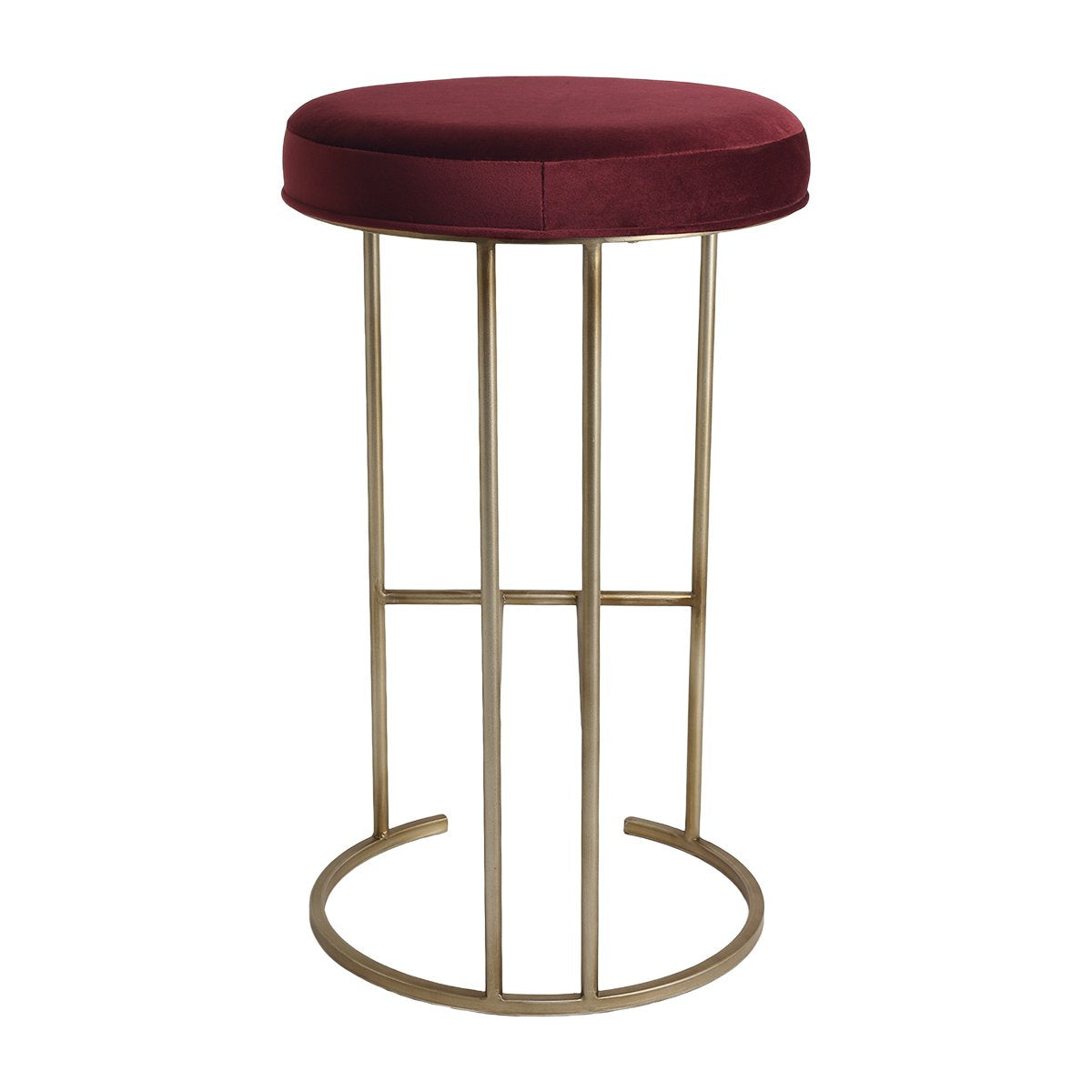 Blackley Gold Iron Kitchen Stool - Mulberry Velvet