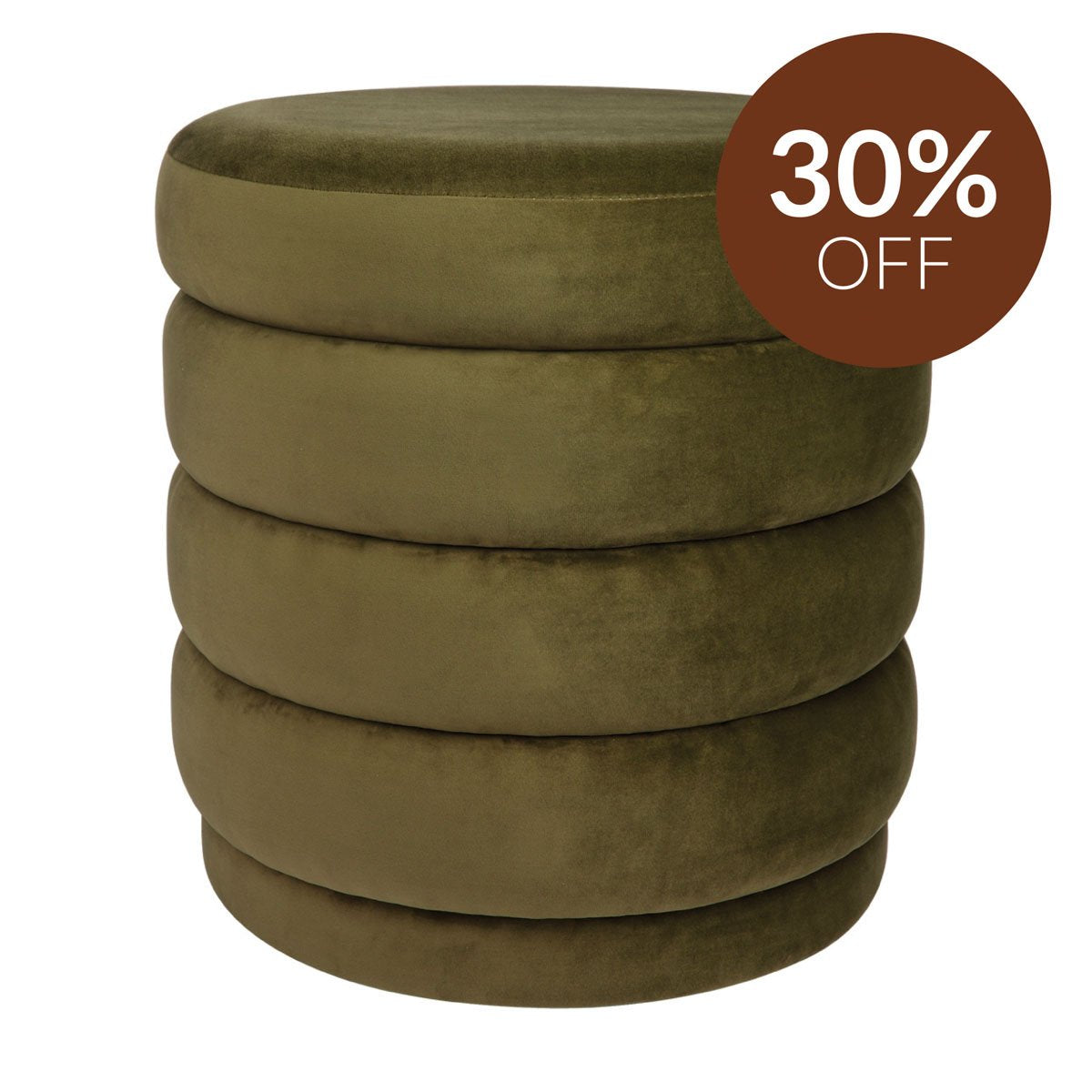 Demi Stool - Olive Velvet