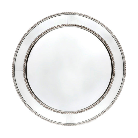 Zeta 60x60cm Round Wall Mirror - Antique Silver