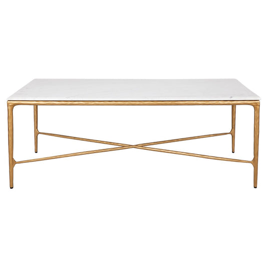 Heston Marble Rectangle Coffee Table - Brass