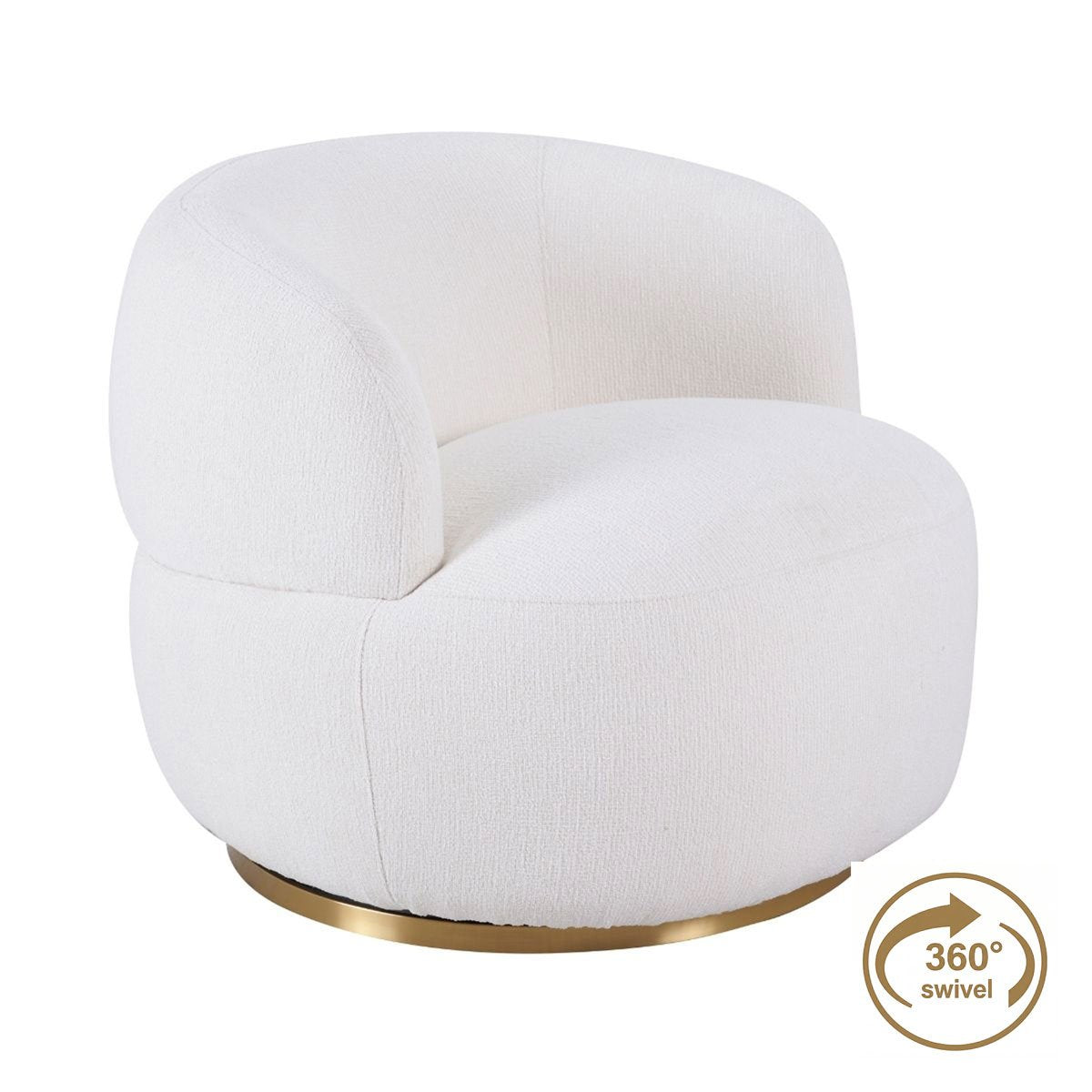 Tubby Swivel Arm Chair - Ecru