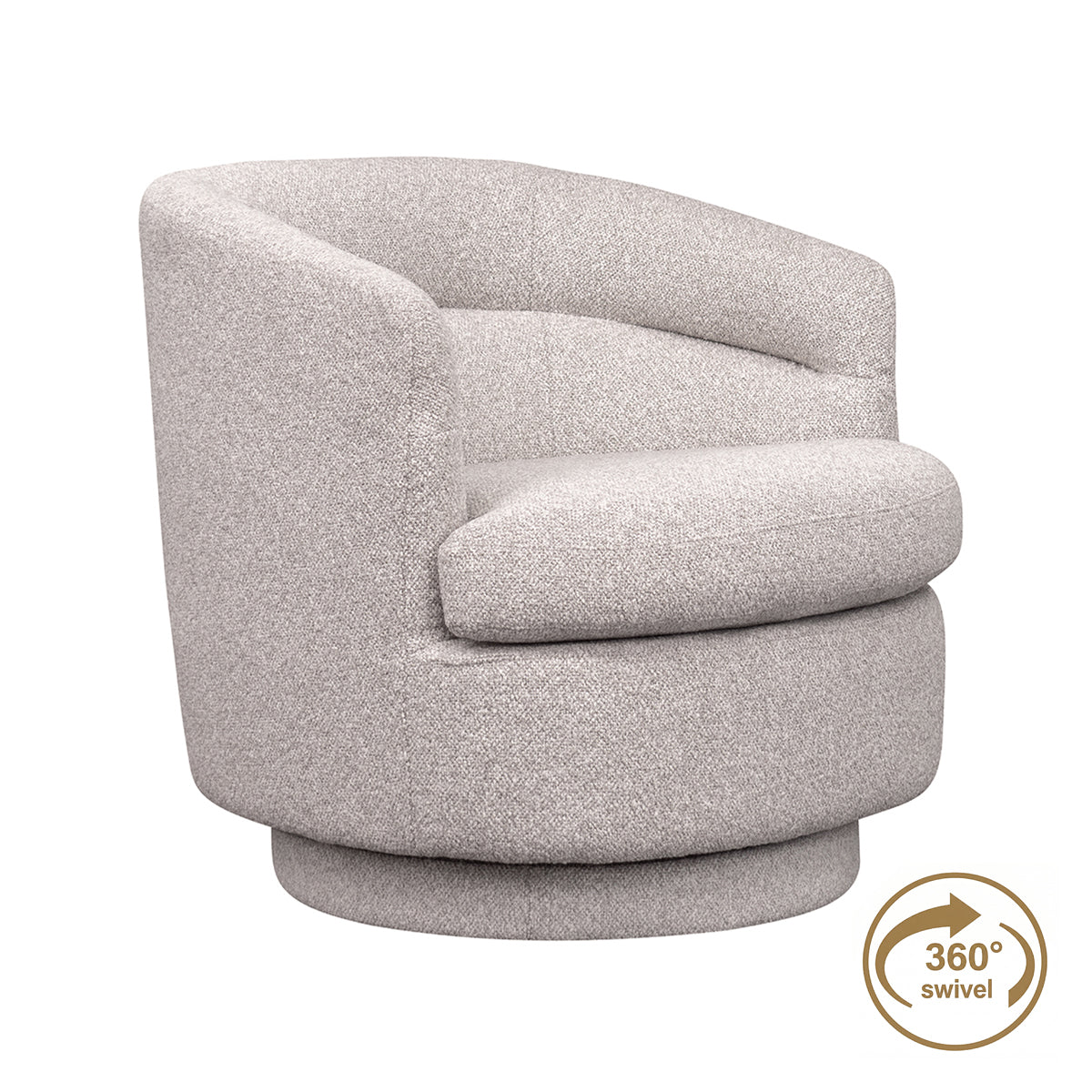 Holly Swivel Arm Chair - Warm Grey