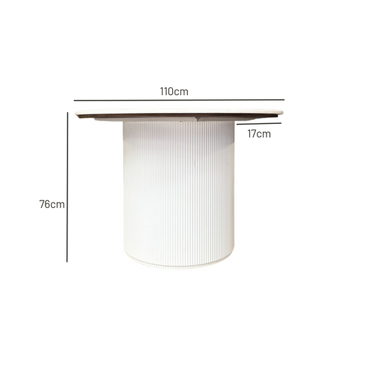 Marlo Round 110cm Dia Entry Table - White - OUTLET NSW