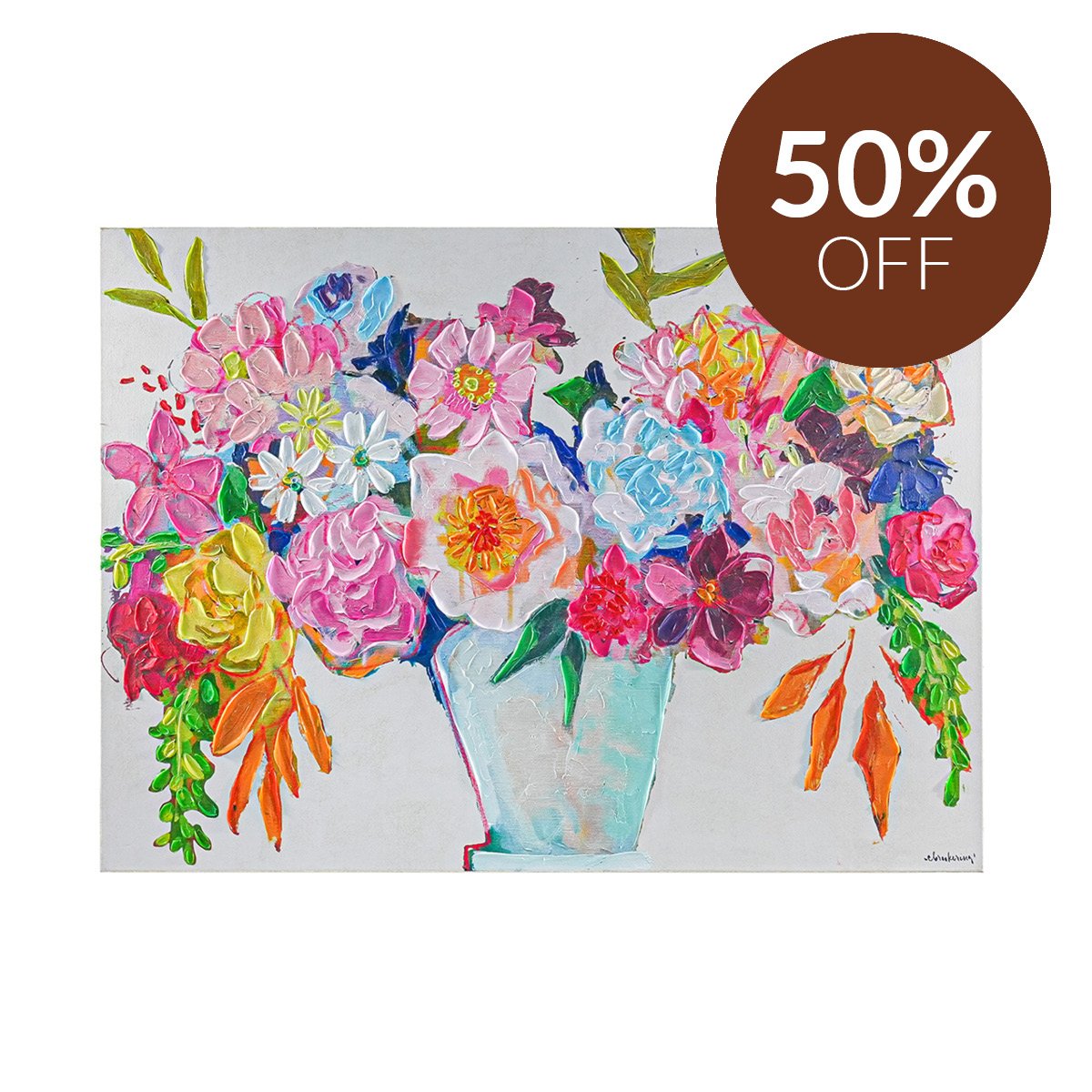 Bright Florals Enhanced Canvas Print