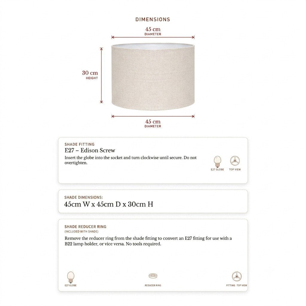 Larissa Drum Shade - Large Natural