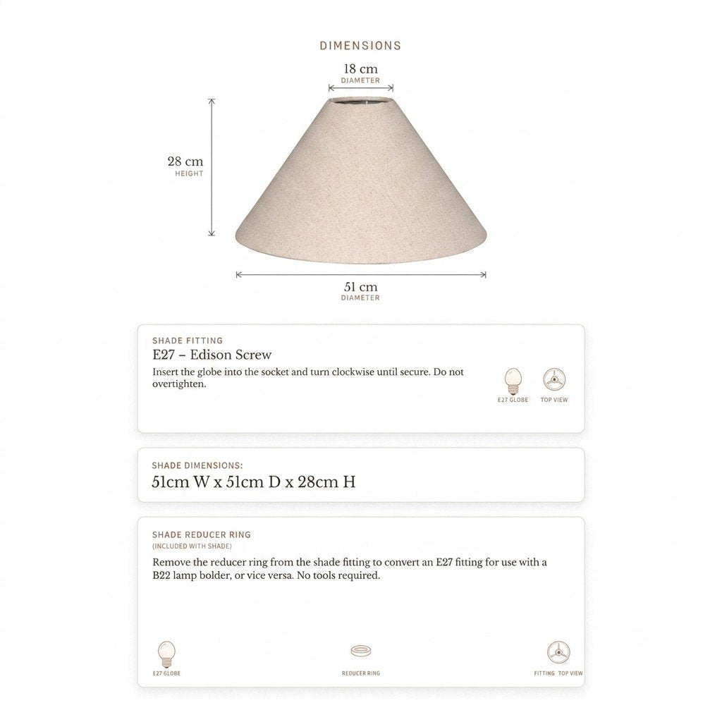 Messina Empire Shade - Large Natural