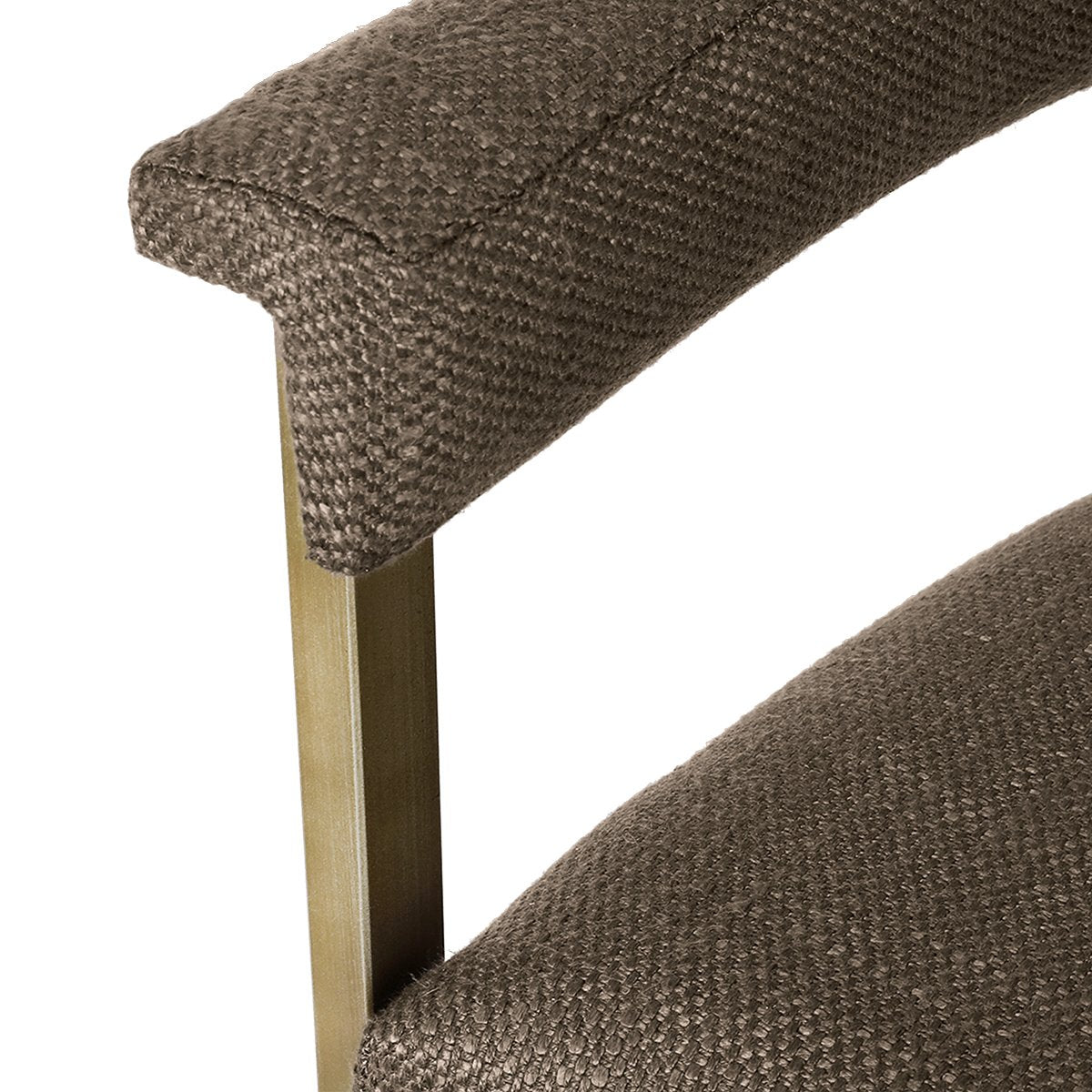 Dino Bar Stool with Upholstered Arms - Chocolate Linen