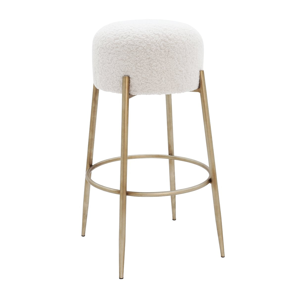 Nino Kitchen Stool - White Boucle