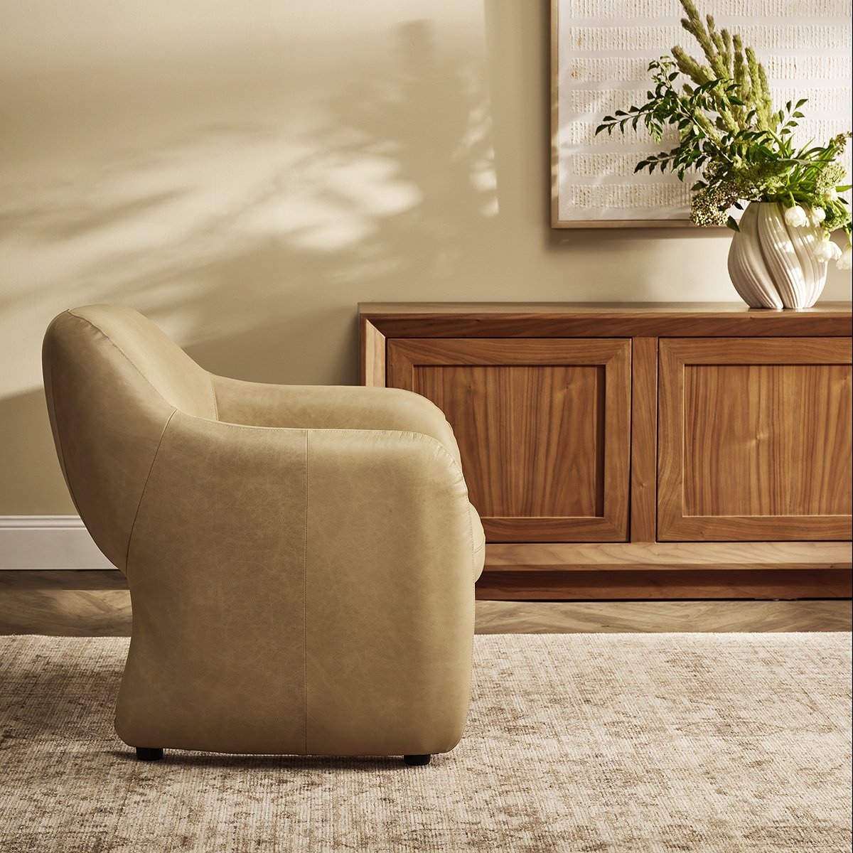 Clifton Arm Chair - Cappuccino Cream Leather
