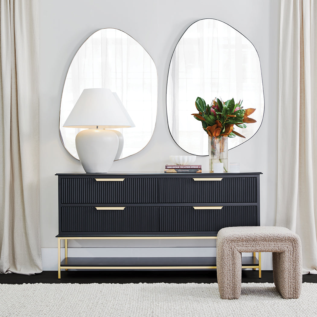 Pollock 86x120cm Wall Mirror - Black