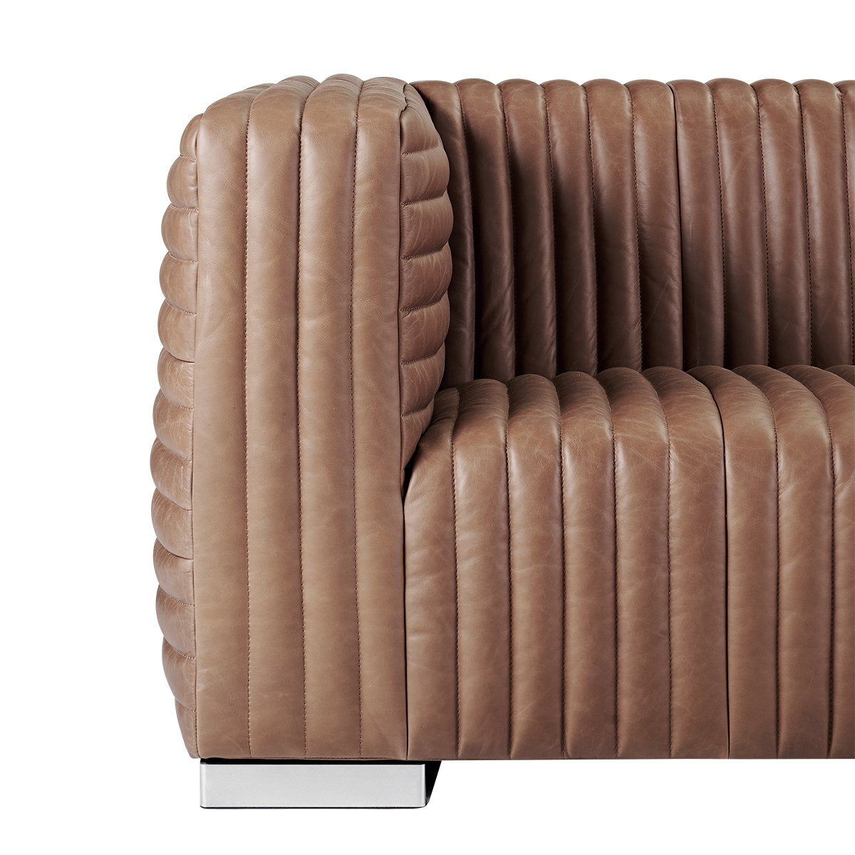 Granger 3 Seater Sofa - Dark Brown Leather ** Offlines pending re-order