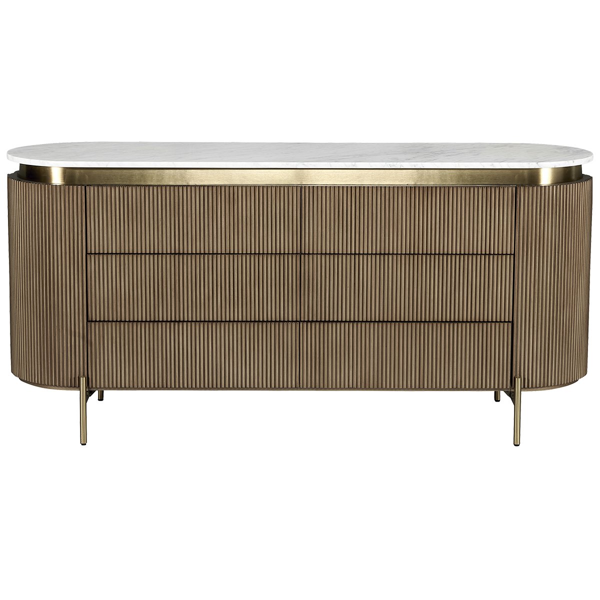 Demarco 6 Drawer Chest - Antique Gold