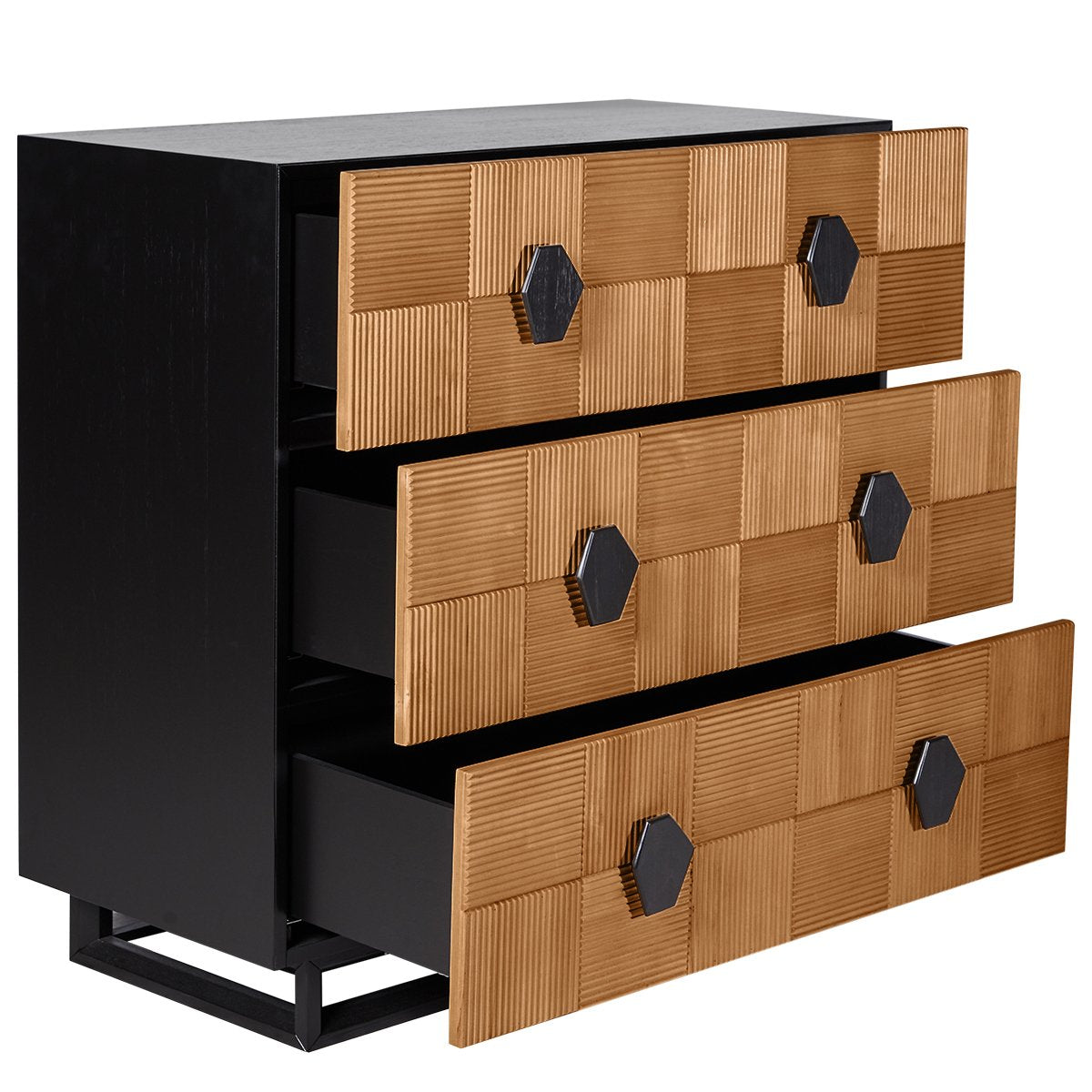 Alton 3 Drawer Chest - Natural and Black