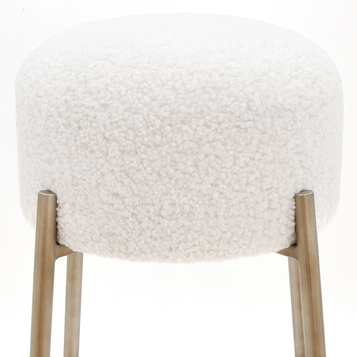 Nino Kitchen Stool - White Boucle