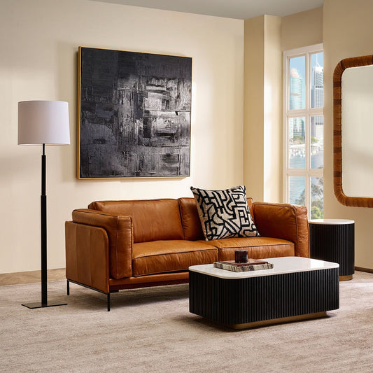 Keaton 2.5 Seater Sofa - Light Brown Leather