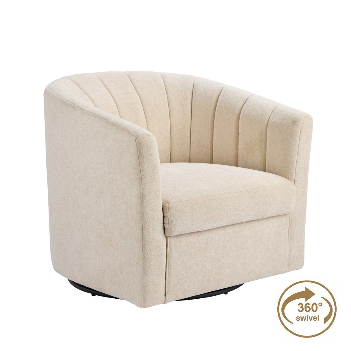 Cadman Swivel Arm Chair - Fawn Chenille