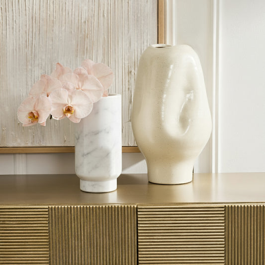 Aries Marble Vase - Large White