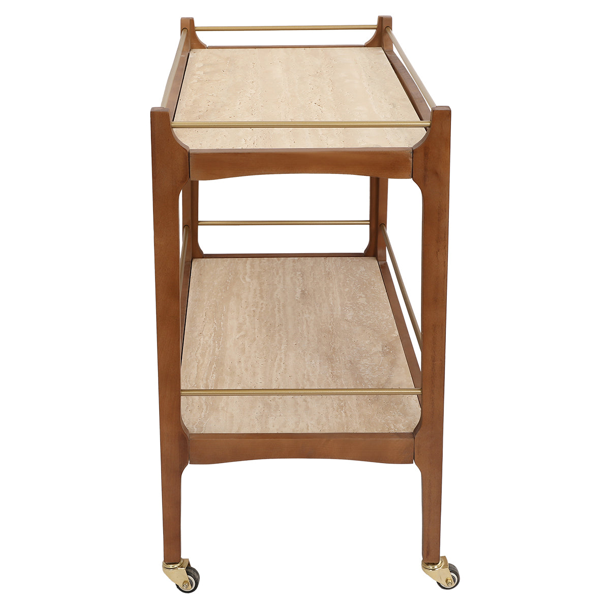 Ashley Travertine Bar Cart - Walnut - OUTLET NSW
