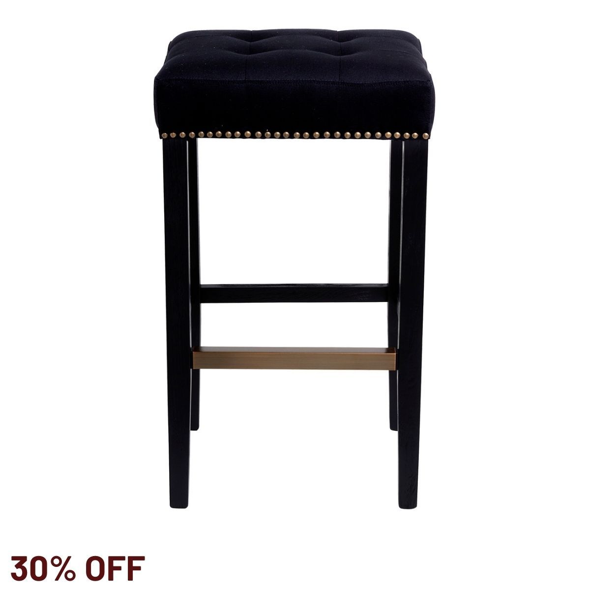 Canyon Black Bar Stool - Black Cotton
