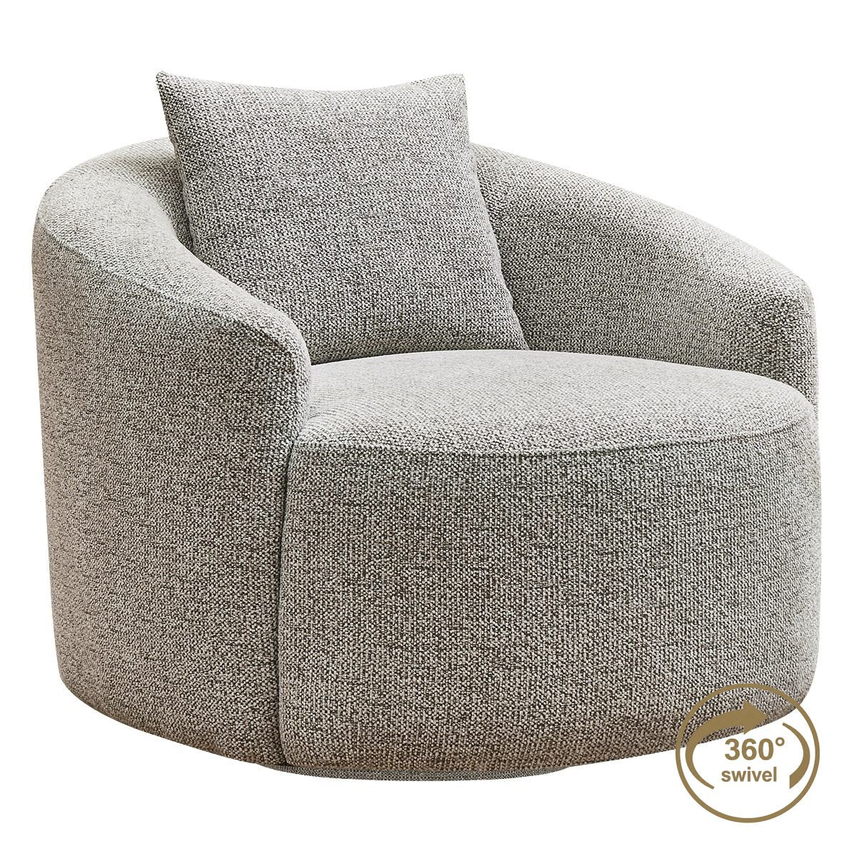 Kira Swivel Arm Chair - Speckle Brown
