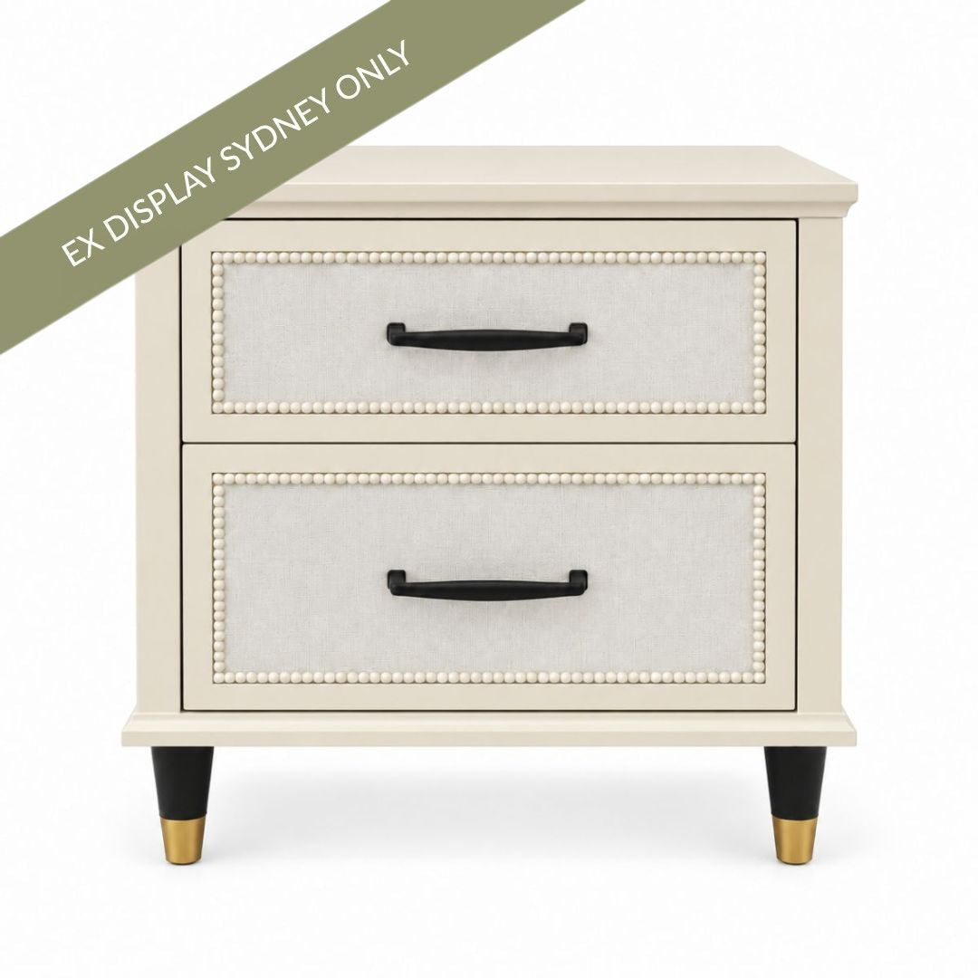 Lincoln 50x50cm Bedside Table - Off White - OUTLET NSW