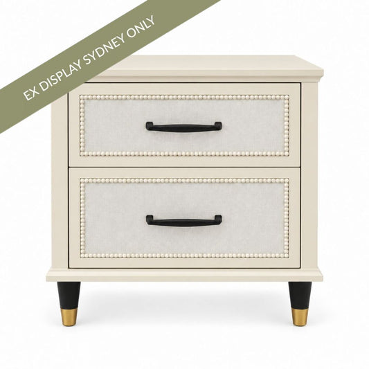 Lincoln 50x50cm Bedside Table - Off White - OUTLET NSW