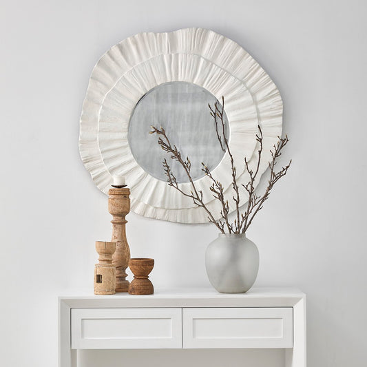 Corfu 108x102cm Wall Mirror - White