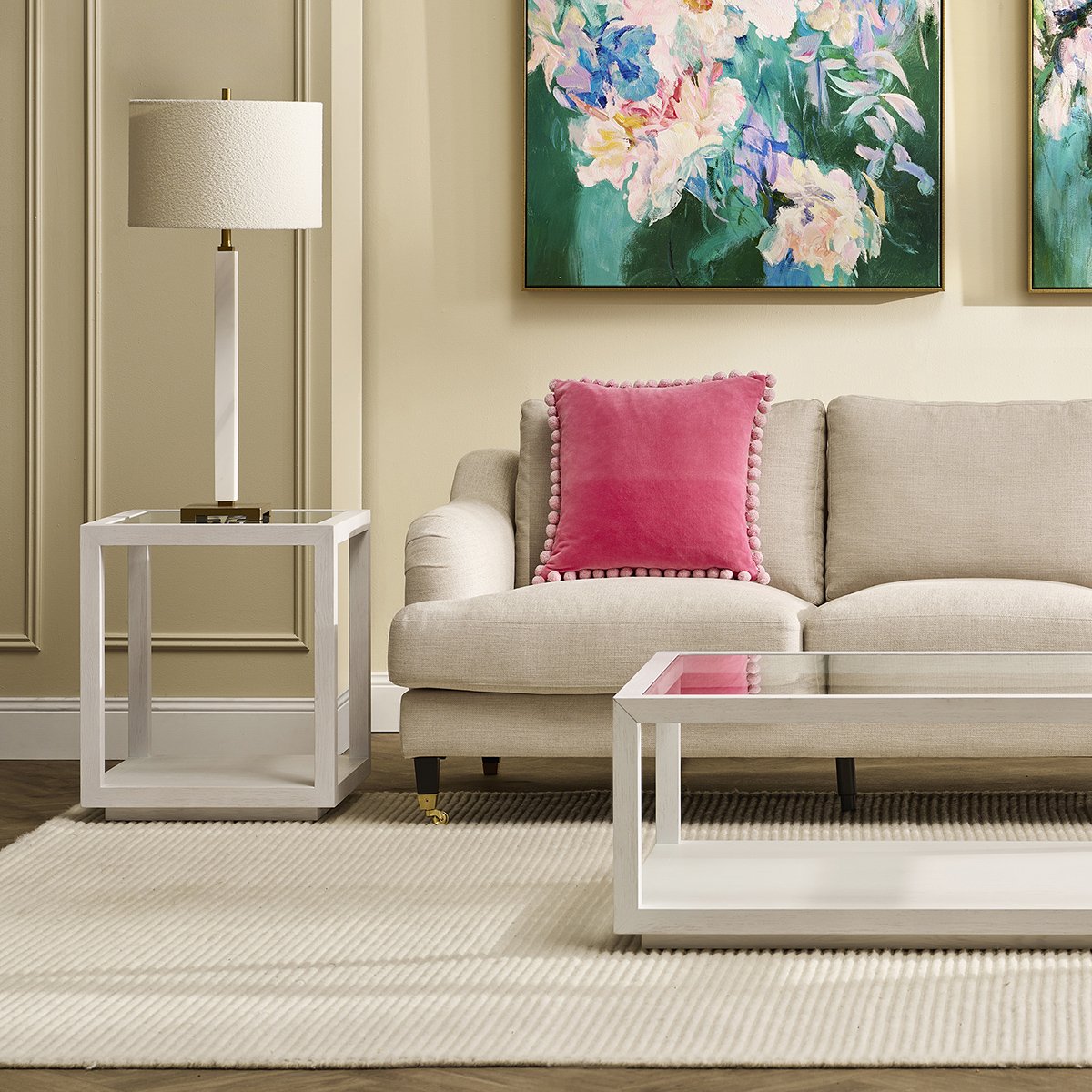 Sadie Oak Square Side Table - Large White