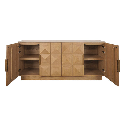 Benedict Natural Oak Buffet - Travertine