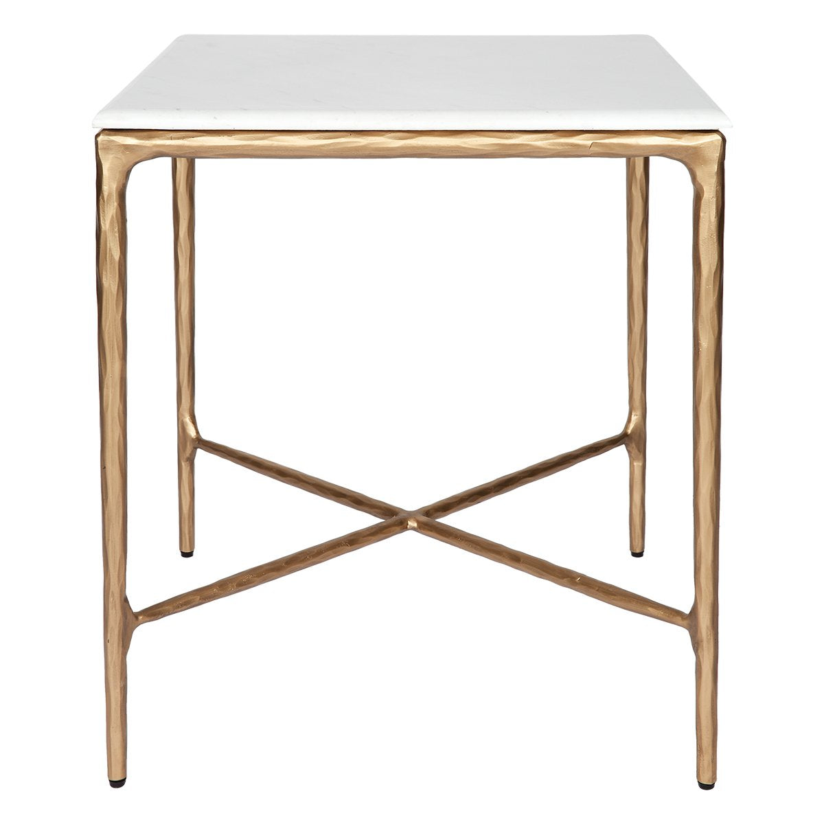 Heston Marble Square Side Table - Brass