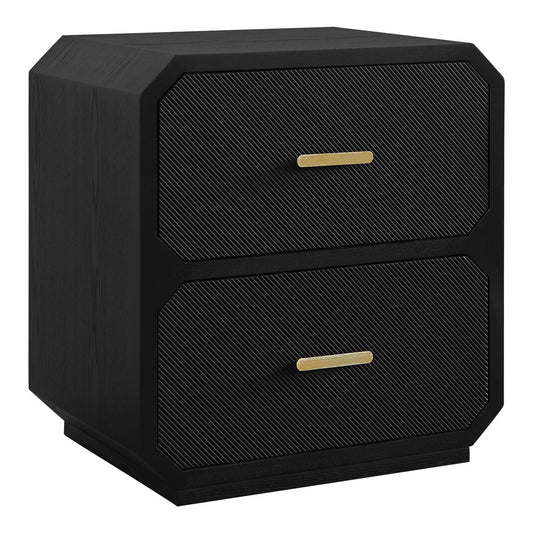 Anderson 60x65cm 2 Drawer Bedside Table - Black