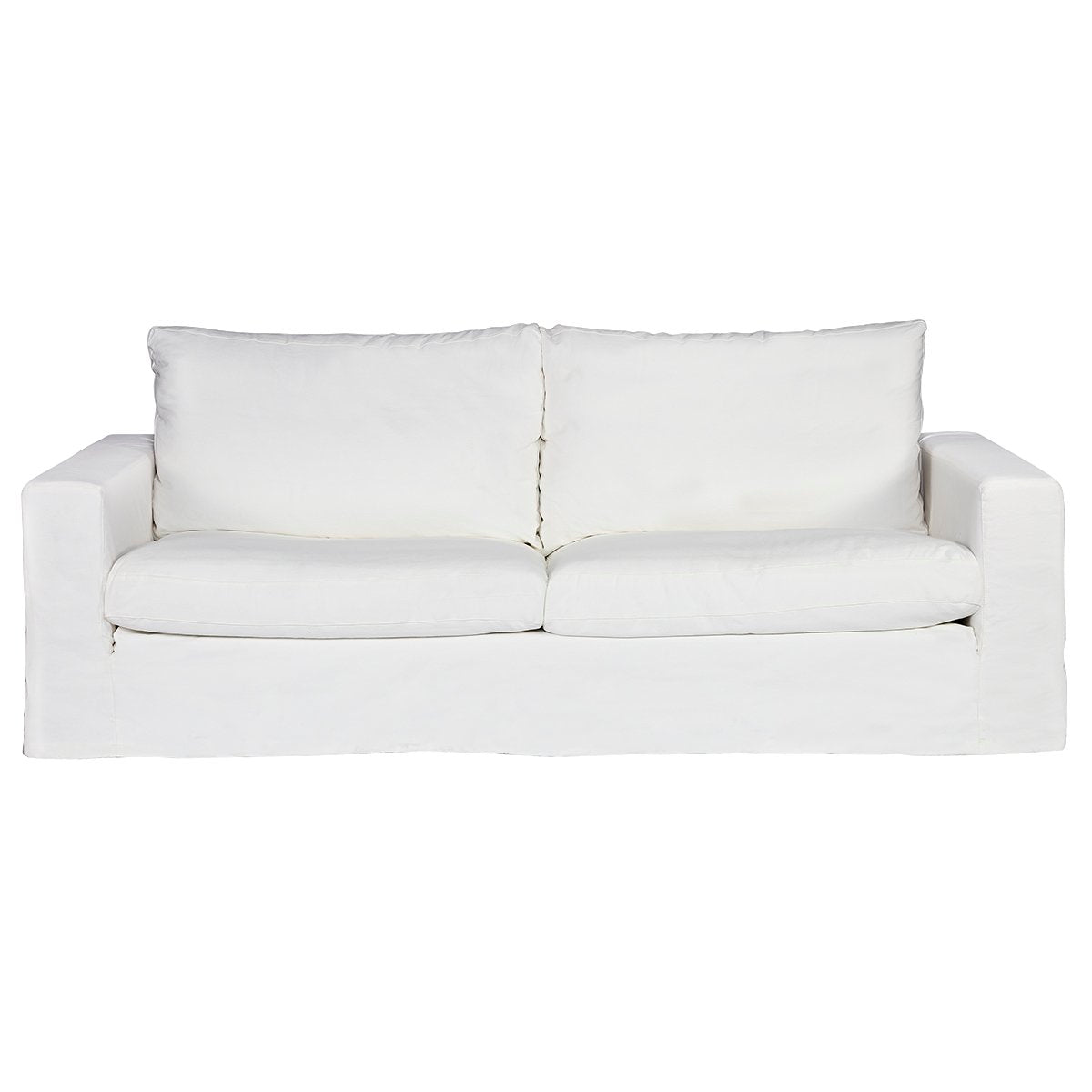 Bungalow 3 Seater Slip Cover Sofa - White Cotton - OUTLET NSW