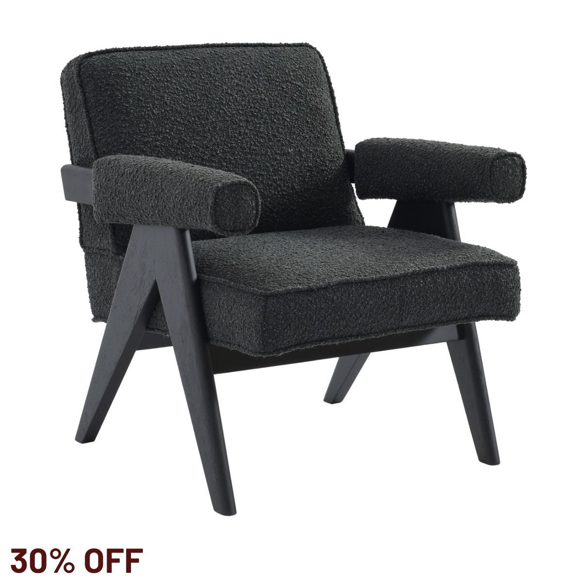 Ambrose Arm Chair - Black Onyx Boucle