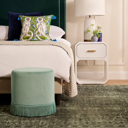 Nemi Stool - Duck Egg Blue Velvet