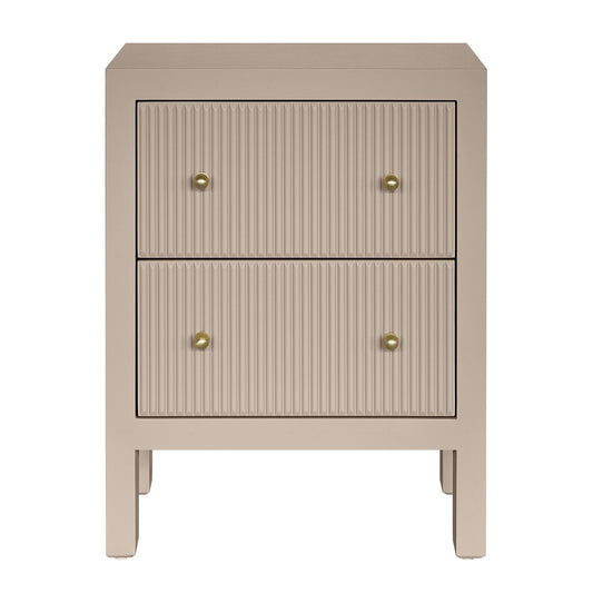 Ariana Small Beige Bedside Table Set of 2