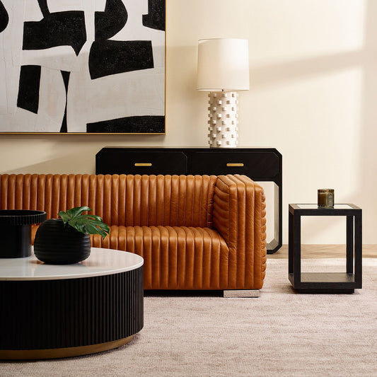 Granger 3 Seater Sofa - Light Brown Leather