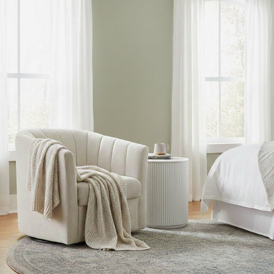 Cadman Swivel Arm Chair - Ivory