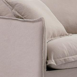 Cove 3 Seater Slip Cover Sofa - Taupe Linen