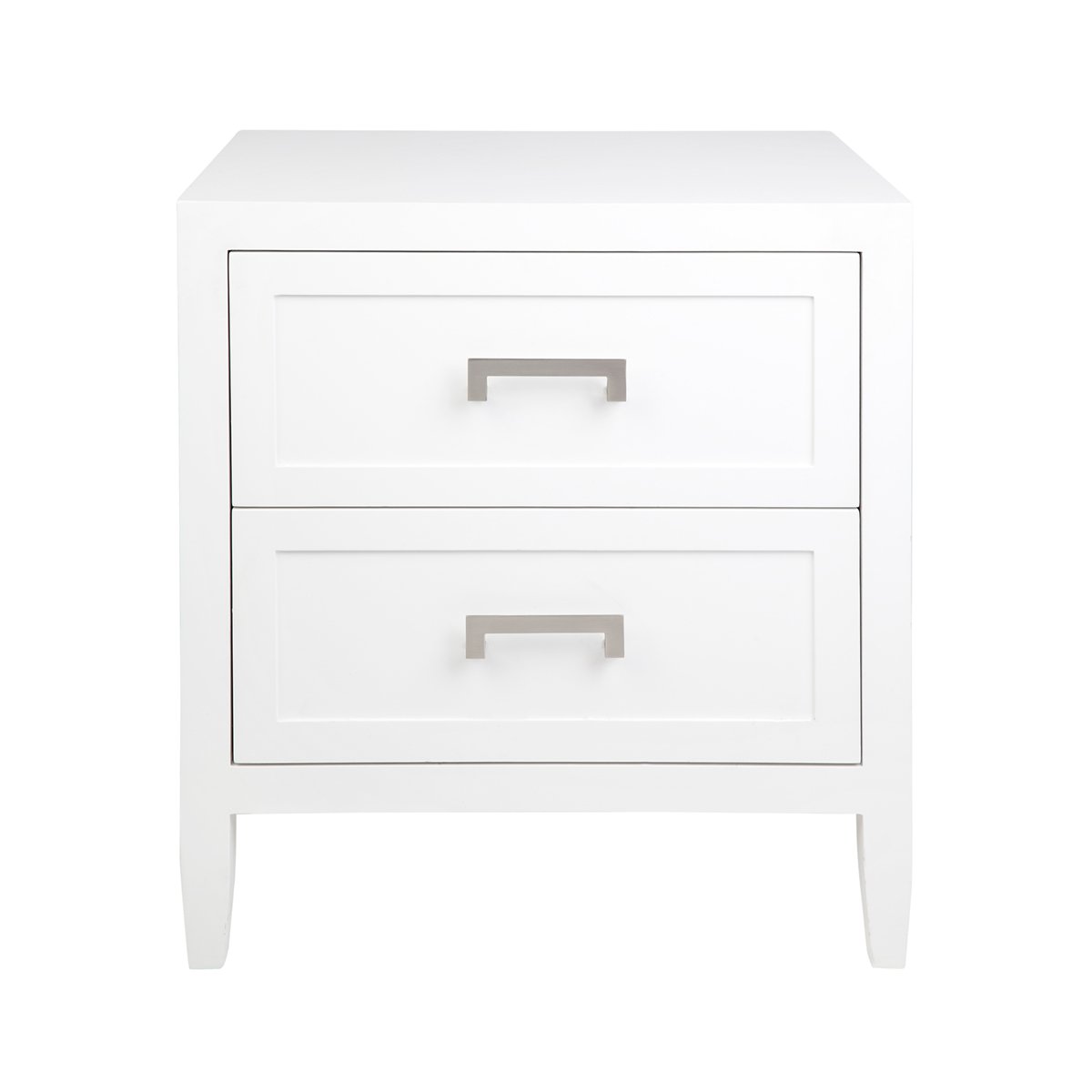 Soloman Large White Bedside Table Set of 2
