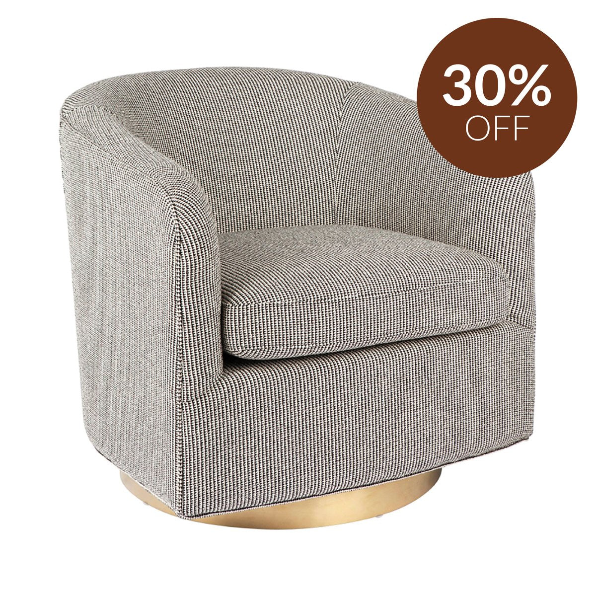Belvedere Swivel Arm Chair - Black