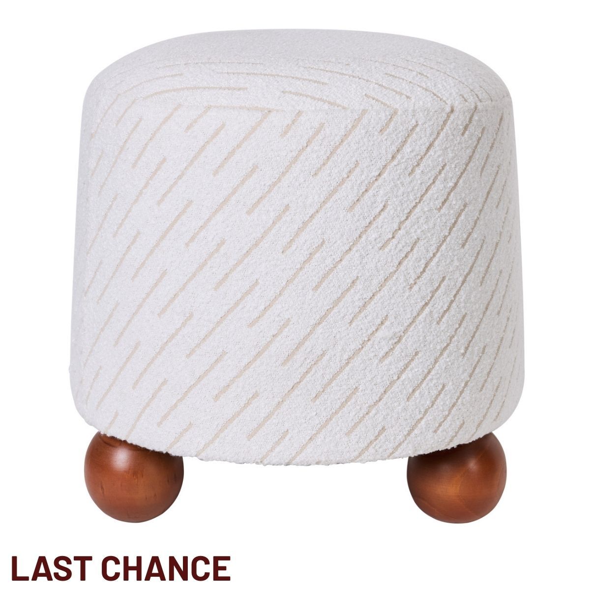 Orta Stool - White Jacquard