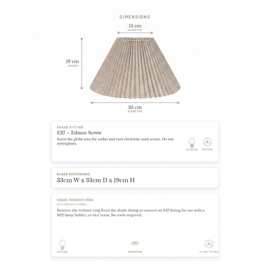 Anya Pleated Empire Shade - Small Natural